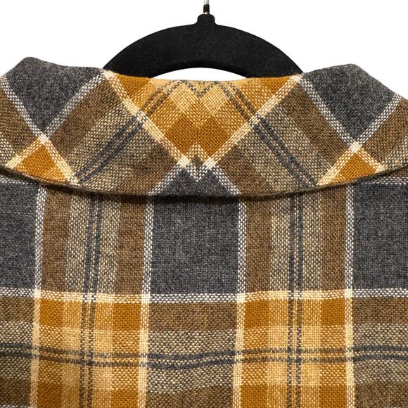 Handmade Plaid Wool Vest Size M‎ Crop Academia Blokecore College Preppy Mustard - Picture 5 of 8